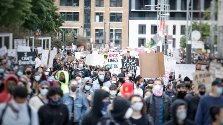 راهپیمائی ضد نژادپرستی در شهرهای بزرگ کانادا، تشنج در مونترال